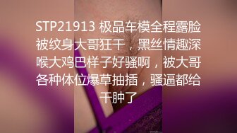 STP21913 极品车模全程露脸被纹身大哥狂干，黑丝情趣深喉大鸡巴样子好骚啊，被大哥各种体位爆草抽插，骚逼都给干肿了